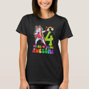 Camiseta Crianças de 4 anos adolescentes Unicórnio 4º anive