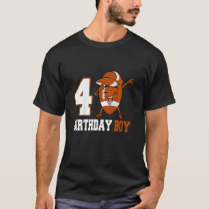 Camiseta Crianças de 4 anos bebendo futebol 4º aniversário