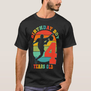 Camiseta Crianças de 4 anos de Festa de aniversário de fute