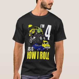 Camiseta Crianças de 4 anos de idade 4 anos monstros de ani