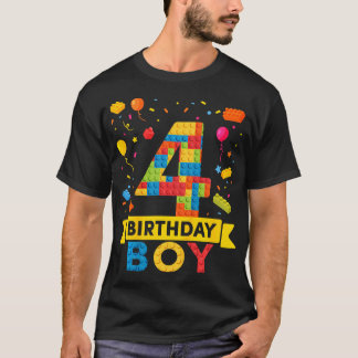 Camiseta Crianças De 4 Anos De Idade Blocos De Edifício 4º 