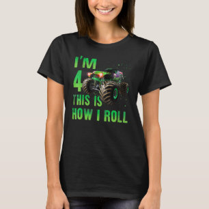 Camiseta Crianças de 4 anos de idade Garoto monstro de 4 de