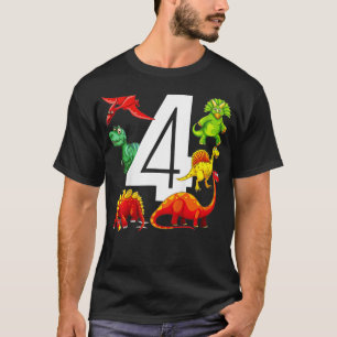 Camiseta Crianças de 4 anos Dinossauro Festa de aniversário