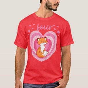Camiseta Crianças de 4 anos, Fofo para a garota de aniversá