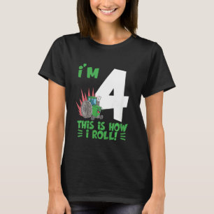 Camiseta Crianças de 4 anos Garoto Trator Fan Toddler 4º Na