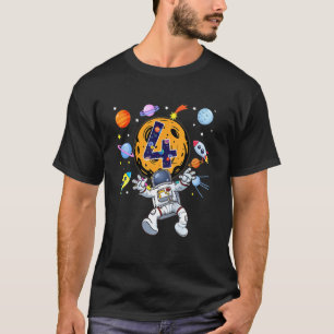 Camiseta Crianças de 4 anos Menina Astronauta de 4 anos S
