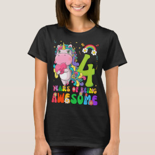 Camiseta Crianças de 4 anos Menina de 4 anos Princesa de an