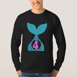Camiseta Crianças de 4 anos Menina Segunda Sereia de 4 anos