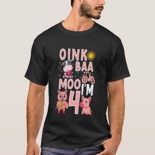 Camiseta Crianças de 4 anos Meninas Animais de Fazenda Boni