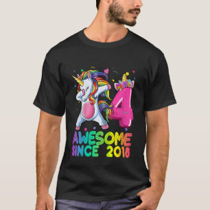 Camiseta Crianças De 4 Anos Meninas Dabbing Unicorn incríve