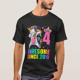 Camiseta Crianças De 4 Anos Meninas Dabbing Unicorn incríve