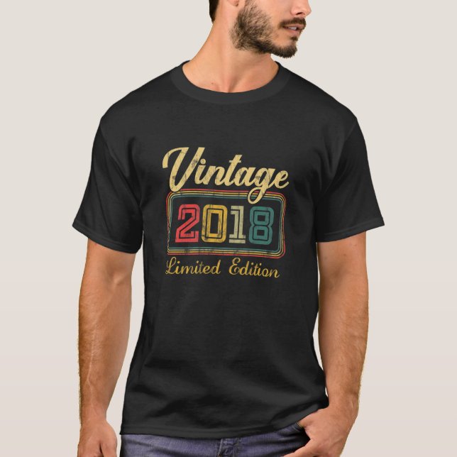 Camiseta Crianças de 4 anos Meninas de 2018 Edição Limitada (Frente)