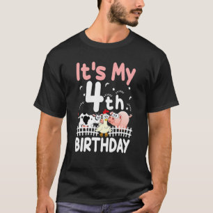 Camiseta Crianças de 4 anos Meninas Fazenda de Animais É o