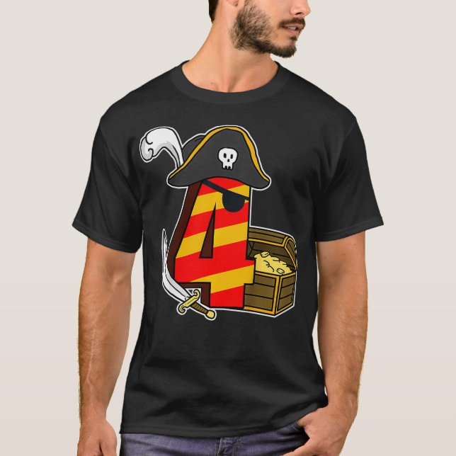 Camiseta Crianças de 4 anos Menino doado Presente Figurino  (Frente)