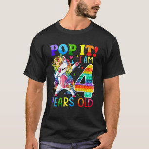 Camiseta Crianças de 4 anos Presentes de 4 anos Garota Pop 