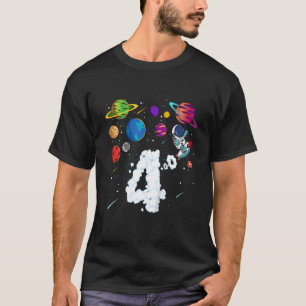 Camiseta Crianças de 4 anos quarto aniversário Astrona no e