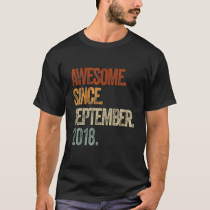 Camiseta Crianças de 5 anos 5 Birthday incrível desde Septe