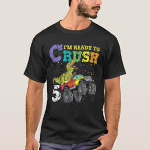 Camiseta Crianças De 5 Anos 5 de Aniversário Dinossaur Trex