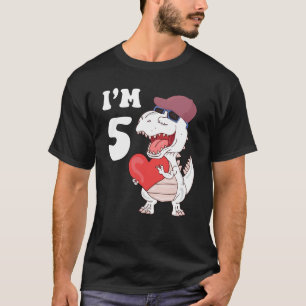 Camiseta Crianças de 5 anos 5 de aniversário Dinossauro de