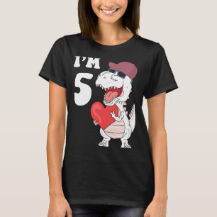 Camiseta Crianças de 5 anos 5 de aniversário Dinossauro de