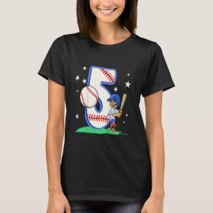 Camiseta Crianças de 5 anos bebendo garoto bebendo beisebol