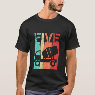 Camiseta Crianças de 5 anos de idade Caminhão de Construção
