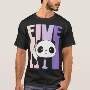 Camiseta Crianças de 5 anos de idade Festa de Panda Cuja 5 