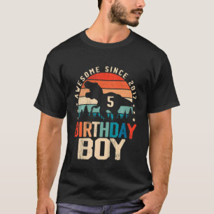 Camiseta Crianças de 5 anos Dinossauro 5 Birthday Boy incrí