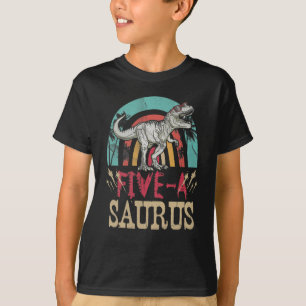 Camiseta Crianças de 5 anos Dinossauro 5 de aniversário T R