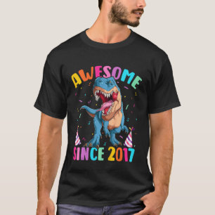 Camiseta Crianças De 5 Anos Dinossauro Sobrevive Desde 2017