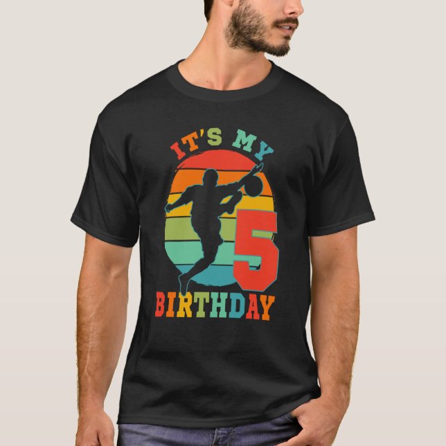 Camiseta Crianças de 5 anos é minha Festa de aniversário (Frente)