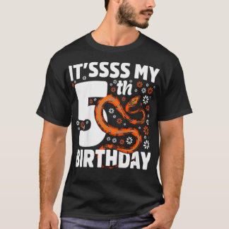 Camiseta Crianças de 5 anos Festa de aniversário Cobra 5 Bo