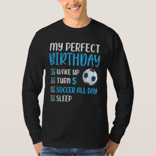 Camiseta Crianças de 5 anos Festa de aniversário de futebol