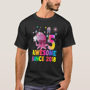 Camiseta Crianças de 5 anos Garota 5 de aniversário