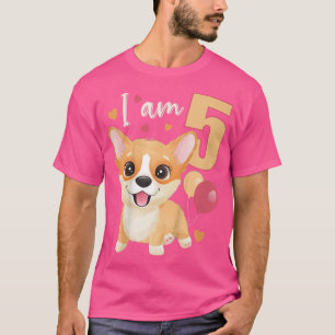 Camiseta Crianças de 5 anos Menina Corgi