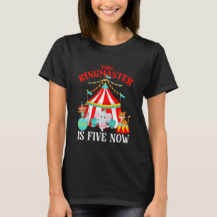 Camiseta Crianças de 5 anos Menino Anel 5 de Aniversário Cr