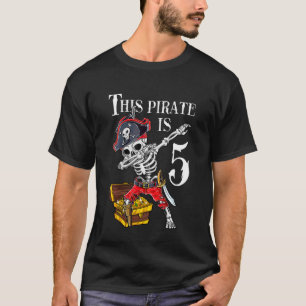 Camiseta Crianças De 5 Anos Piratas De Nascimento Pirata De