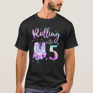 Camiseta Crianças De 5 Anos Raparigas De Aniversário A Rola