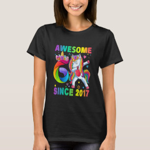 Camiseta Crianças de 6 anos 6 de aniversário Unicórnio Dabb