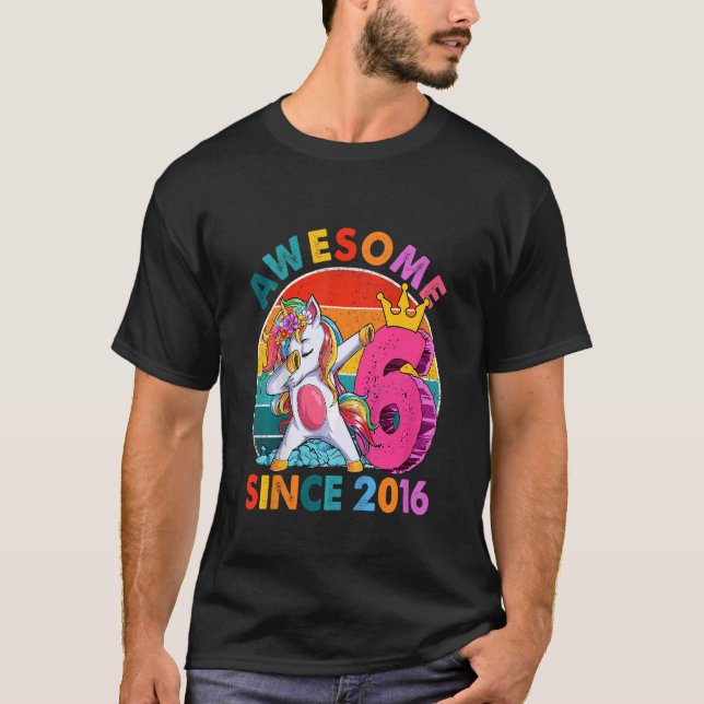 Camiseta Crianças de 6 anos adolescentes bebendo Unicorn 6  (Frente)