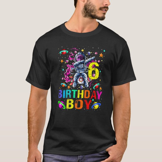Camiseta Crianças de 6 anos Astronauta 6 Astronauta Birthda (Frente)