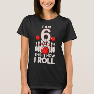 Camiseta Crianças de 6 anos Boliche Festa de 6 Aniversário