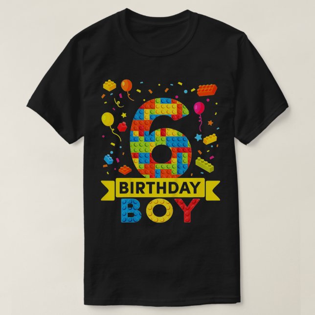 Camiseta Crianças de 6 anos de idade Blocos de Edifício 6 B (Frente do Design)