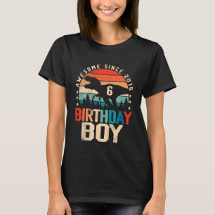 Camiseta Crianças de 6 anos Dinossauro 6 de aniversário Gar