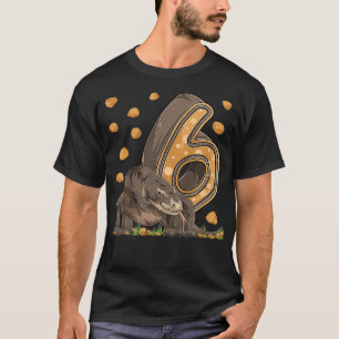 Camiseta Crianças de 6 anos Dragão-6 réptil Komodo