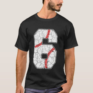 Camiseta Crianças de 6 anos jogadores de beisebol 6 Anivers