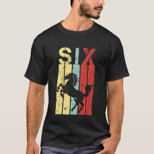Camiseta Crianças de 6 anos Menina de aniversário de cavalo