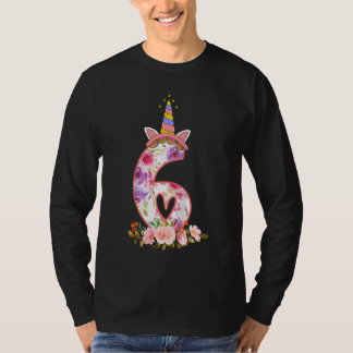 Camiseta Crianças de 6 anos Meninas 6 de Aniversário de 6 a