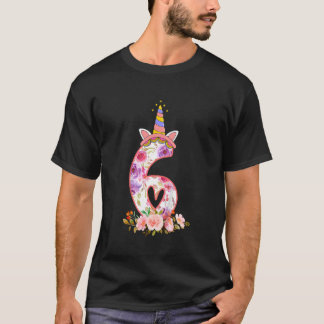Camiseta Crianças de 6 anos Meninas 6 de Aniversário de 6 a