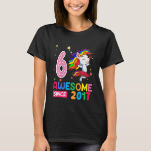 Camiseta Crianças de 6 anos Meninas adolescentes Unicorn 6 